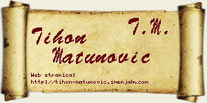 Tihon Matunović vizit kartica